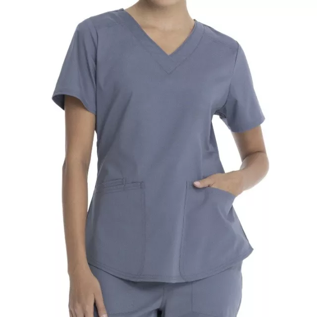 Scrubstar Womens Core Essentials Stretch V Neck Scrub Top 2XL New with Tags Gray