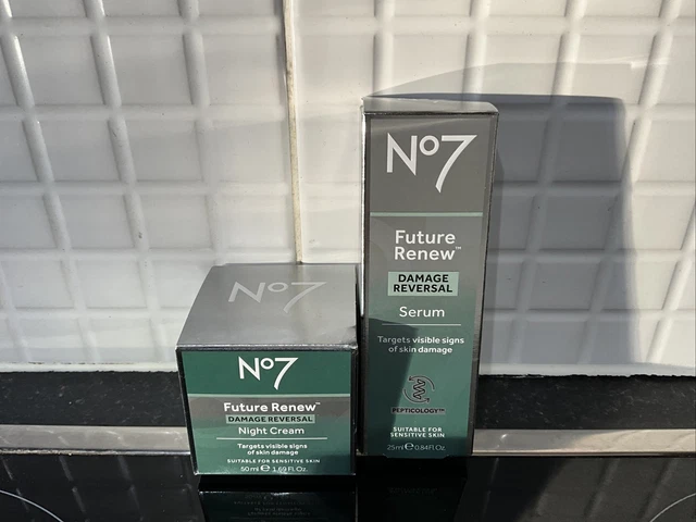 #No7 FUTURE RENEW Damage Reversal Night Cream - 50ml AND Serum 25ml new free p&p