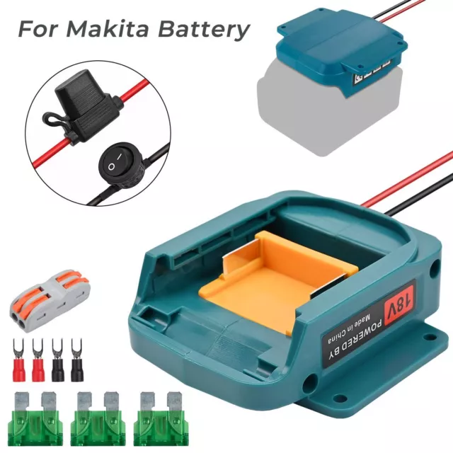 Power Wheel Adapter for Makita 18V Battery with Fuse & Switch & Wire Terminals