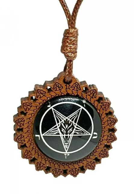 Collar Baphomet Colgante invertido Satán Cabra Deidad Oculto Pentagrama Cordón 2