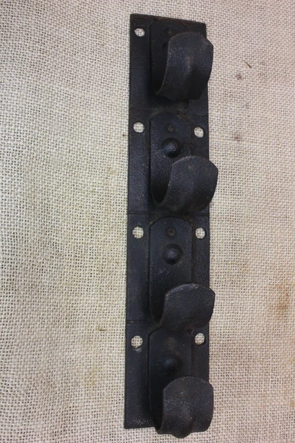 old Reins Rack hanger Horse Harness 4 hooks country store vintage Rustic iron #I