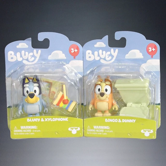 BLUEY & XYLOPHONE + Bingo & Dunny 2018 Starter Pack 2 1/2" Figure Sets