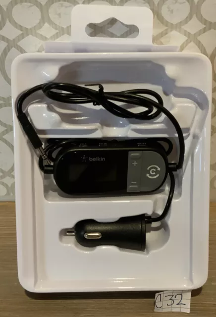 🌍 Belkin TuneCast In-Car 3.5mm Aux Audio to FM Transmitter,No Box ‼️