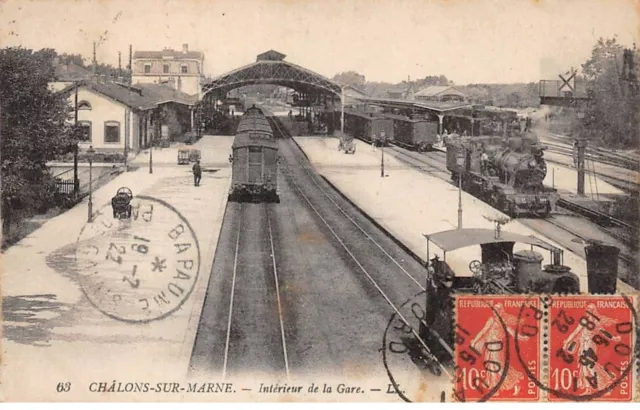 51 - CHALONS SUR MARNE - SAN42400 - Intérieur de la Gare - Train