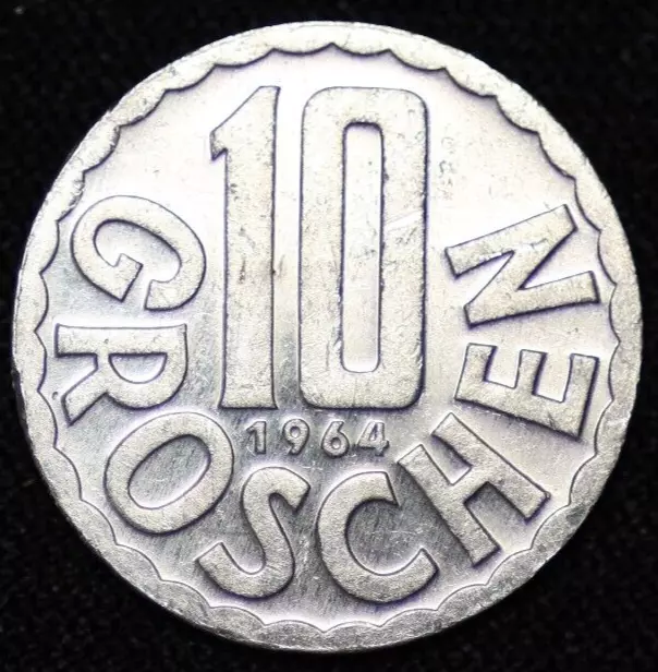 AUSTRIA ~ 1964 ~ 10 Groschen ~ Quality World Coin ☘️ W-#168 ☘️