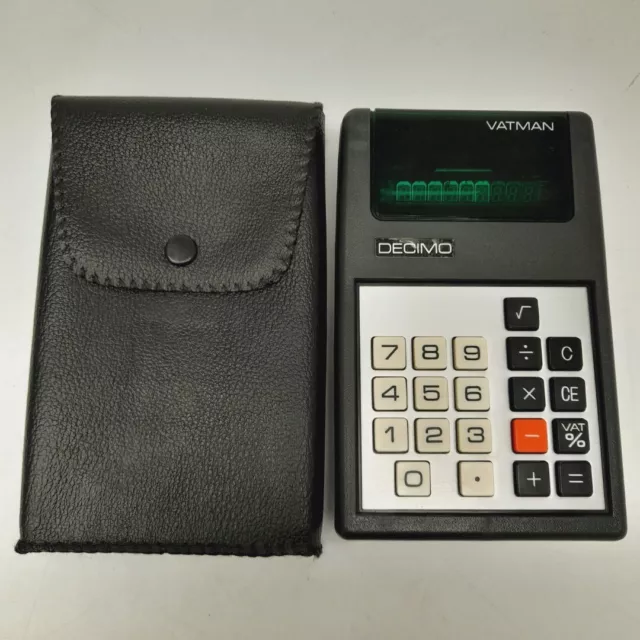 Decimo Vatman Vintage Calculator In Case Stationary Office Numbers Equipment -CP