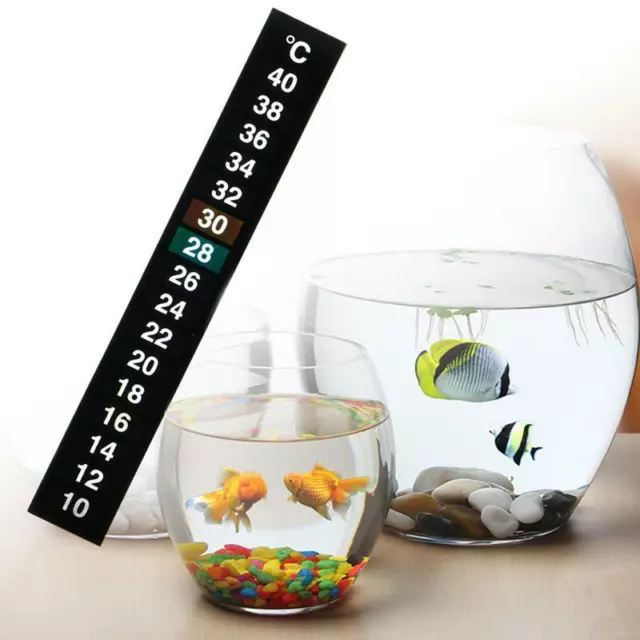 1Pc Digital Aquarium Fish Tank Thermometer Temperature Sticker Stick-On black