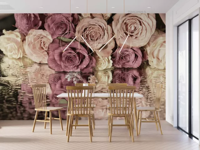 3D Pink Rose Floral Wallpaper Wall Murals Removable Wallpaper 10