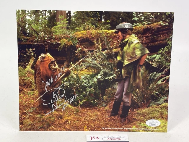 Warrick Davis Signed ROTJ Star Wars Signed 8x10 Photo W/Carrie Fisher Pictured