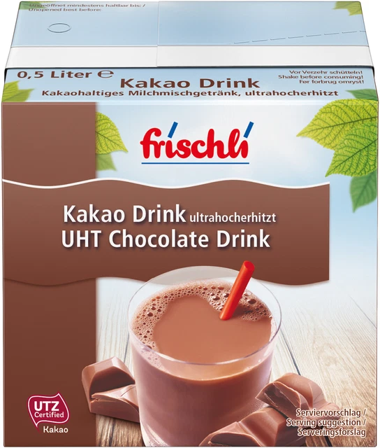 FRISCHLI H KAKAOTRUNK Schokoladen Trink mit köstlichem Geschmack 500ml ...