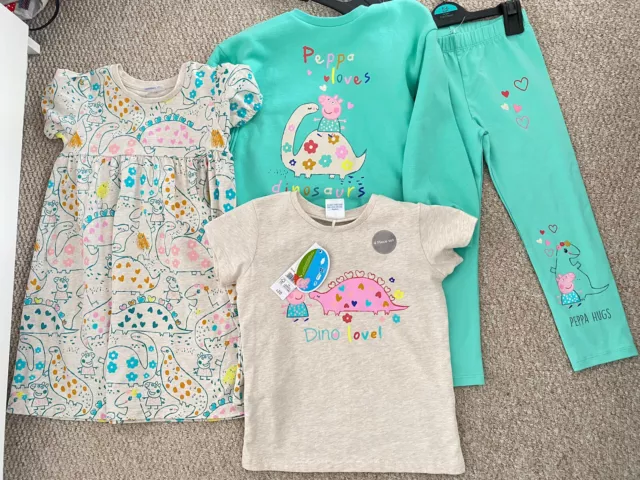 Girls 5-6 Years Peppa Pig Outfit Bundle Dress Leggings Tops George BNWT