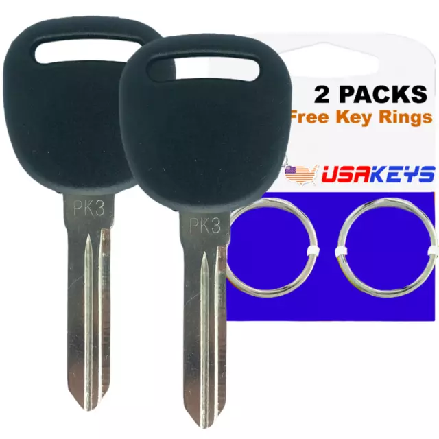 2 New Pk3 Transponder Chip Ignition Key Uncut Blade Blank For GM B99PT 690898