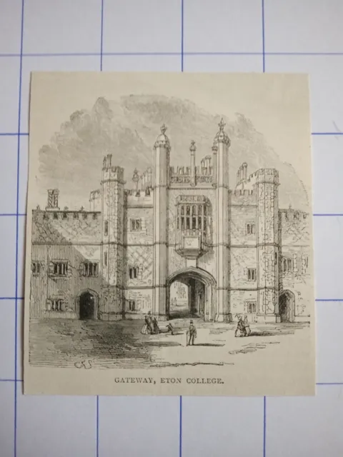 Eton college gateway building illustration 1891