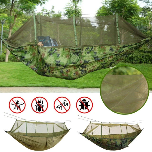 Portable 600Lbs 2-Person Hammock Mosquito Net Bed Outdoor Hiking Camping Hommock