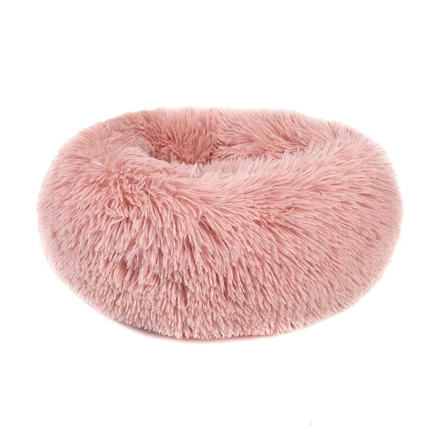 Fluffy Plush Pet Bed Dog Cat Round Cuddler Cushion Mat Puppy Calming Kennel Nest 5