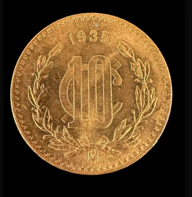 1 Coin 1935 Mo Mexico 10 Centavos Bronze ESTADOS UNIDOS MEXICANOS Uncirculated