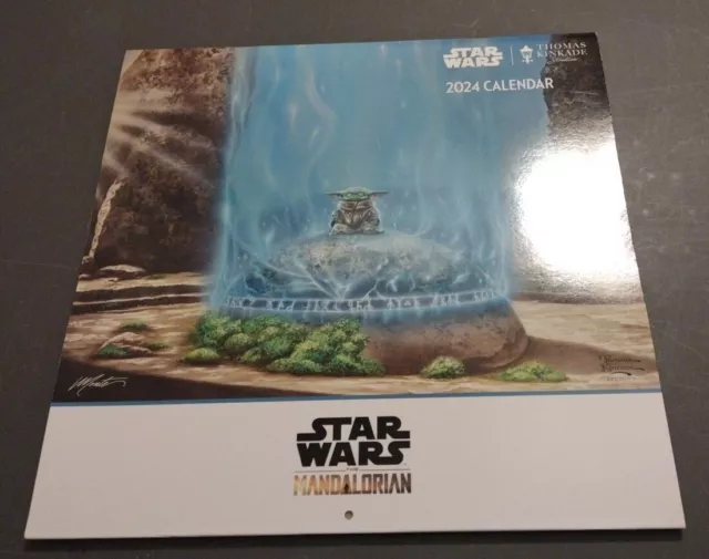 THE MANDALORIAN BABY Yoda Thomas Kinkade 2024 Wall Calendar Andrews