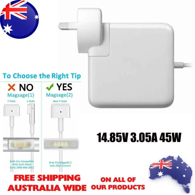 AU Power Adapter Charger Magsafe2 for Apple Mac MacBook Air A1466 2012-2017 45W