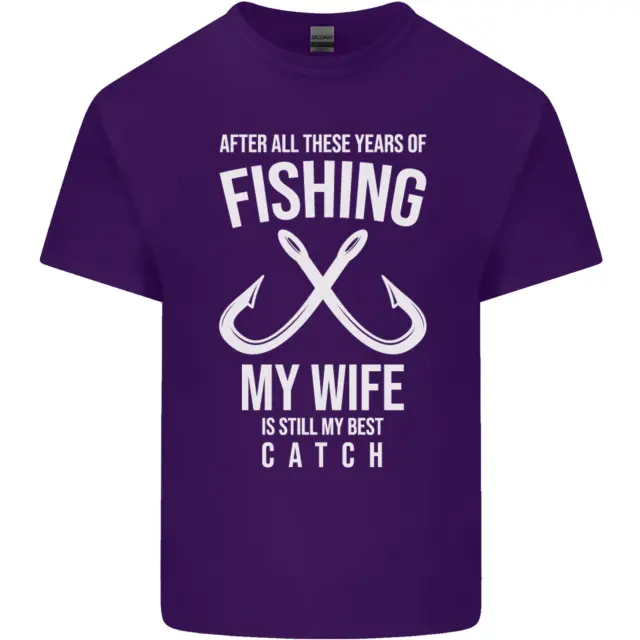 T-shirt da uomo in cotone moglie Best Catch divertente pesca pescatore pescatore 10