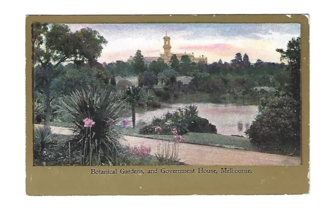 Botanical Gardens & Government House Melbourne Australia Postcard