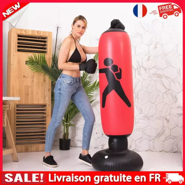 Inflatable Punching Bag Boxing Sandbag Fitness Stress Relief Toy (Red)