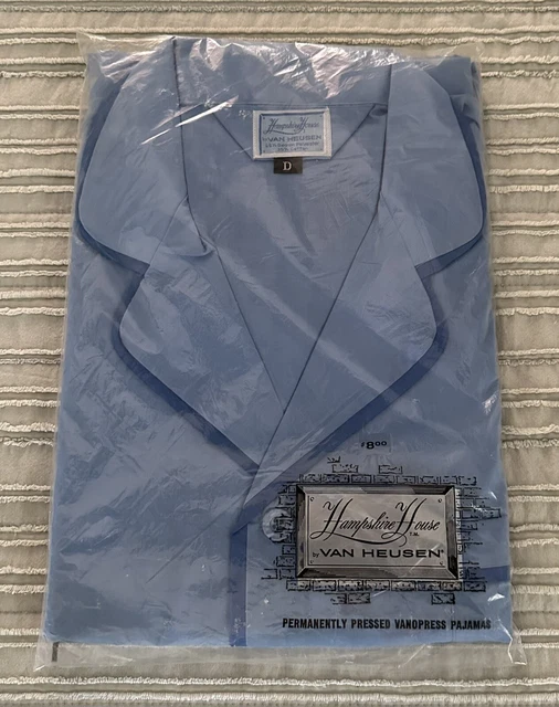 NOS Vintage Van Heusen Hampshire House Tallman D XL Pajamas Blue Sealed