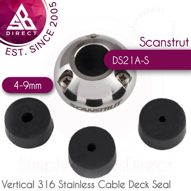 SCANSTRUT DS21AS VERTICAL 316 Stainless Cable Gland Deck Seal│4mm9mm