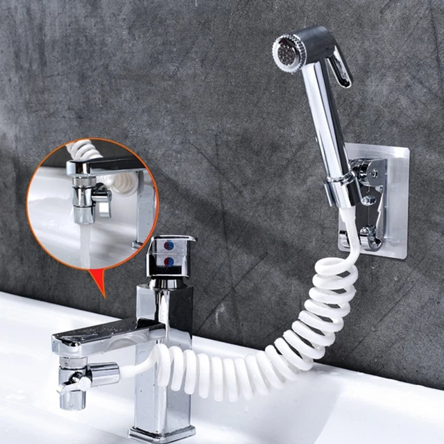 Juego de válvulas pulverizador lavabo manguera ABS conjunto piezas de plata paquete doméstico útil
