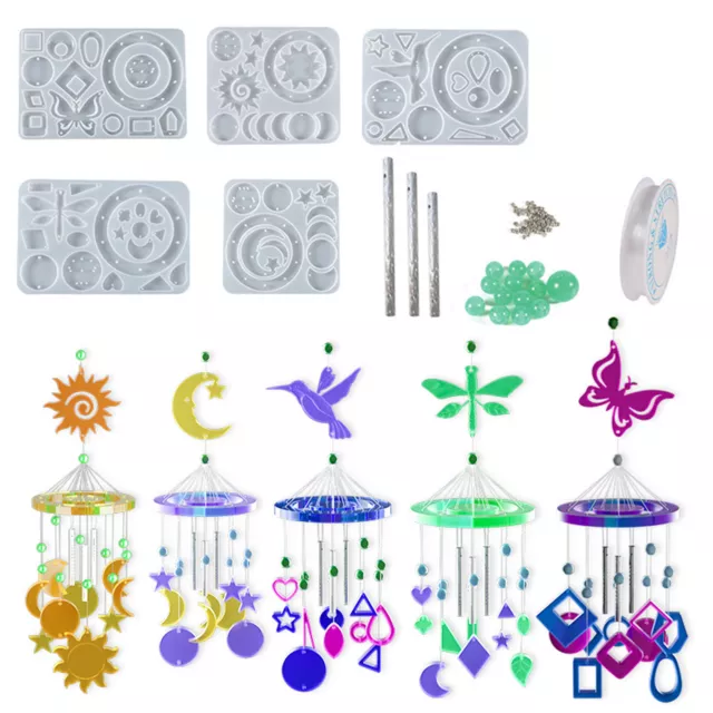 Wind Chimes Silicone Resin Molds Kit for DIY Pendant Wind Bell Keychain Jewelry