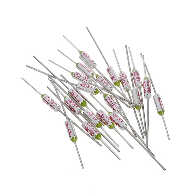 20 Pcs RY Series Metal TF 216 Celsius 250V 10A Cutoff Thermal Fuse O1E8E8
