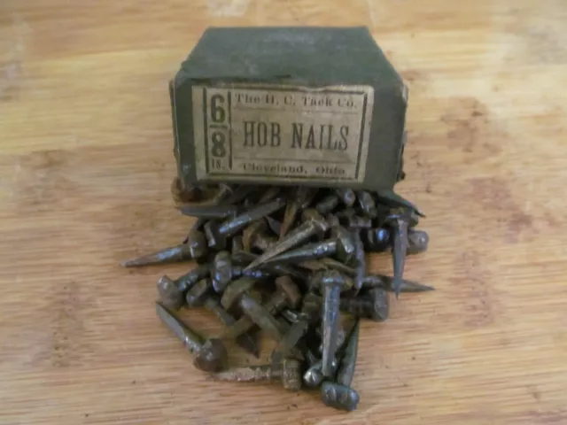 Antique Nails In Original Box HOB Nails 6/8"  H.C Tack Co. Cleavland OH