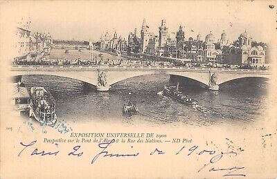 Cpa 75 Paris Exposition Universelle 1900 Perspective Pont Alma Rue Des Nations