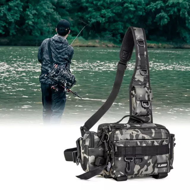 FISHING TACKLE BAG Fishing Sling Pack Fly Fishing Shoulder Bag Lure Waist  Bag OZ $31.11 - PicClick AU