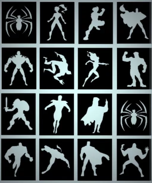 SUPER HERO Glitter Tattoos, BATMAN, SPIDERMAN, SUPERMAN, IRONMAN ,HULK, pack16