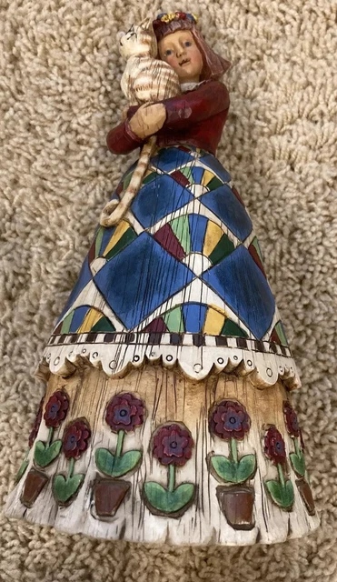 Jim Shore Heartwood Creek 2002 8 1/2'' Angel Figurine With Cat. Read!!