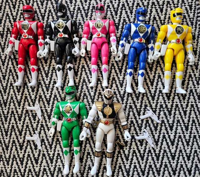 VINTAGE 1993 BANDAI Mighty Morphin Power Rangers 8” Figures Set x7