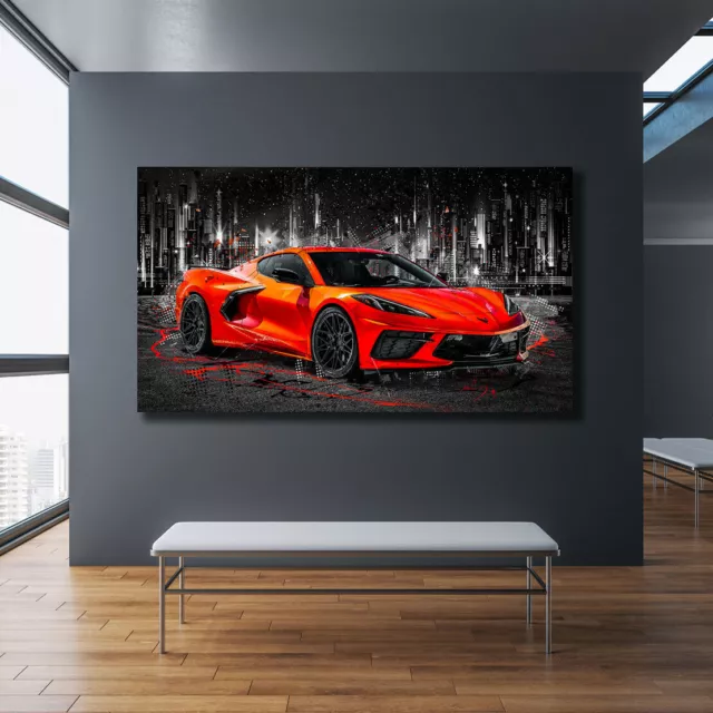 Acrylglasbild Chevrolet Corvette Red Style Wandbild Auto Bilder City Style 2