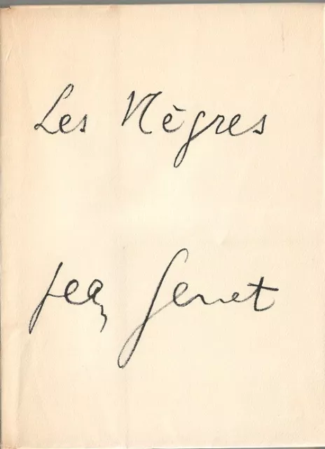 Rare Eo N° 1958 Jean Genet + Couverture Lithographie  : Les Nègres. Clownerie