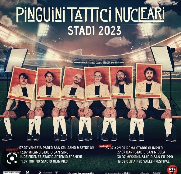 biglietti concerto dei pinguini tattici nucleari/stadio olimpico di Roma