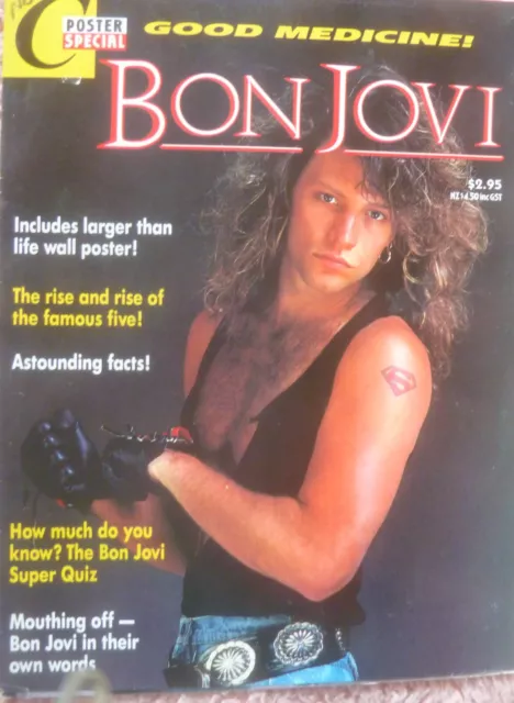 Bon Jovi Amazing Magazine Unfolds Into  Large Poster 1988