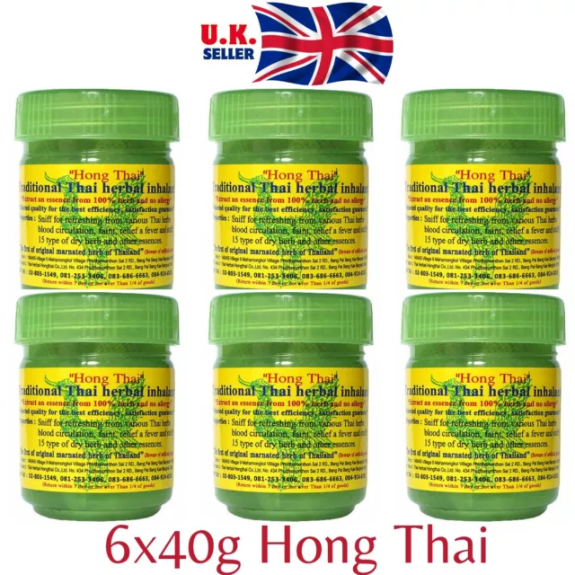 Hong Thai Inhaler Pack of 6 Traditional Thai Herbal Green Original UK Seller