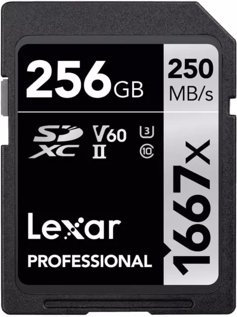 Lexar Professional 1667X 256GB SDXC UHS-II Card, (LSD256CB1667)