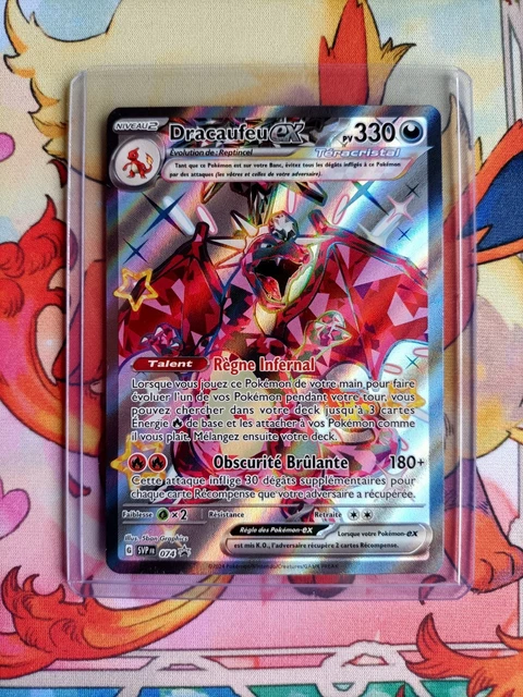 CARTE POKEMON DRACAUFEU Ex 183/165 - Full Art - Neuve - FR - Écarlate