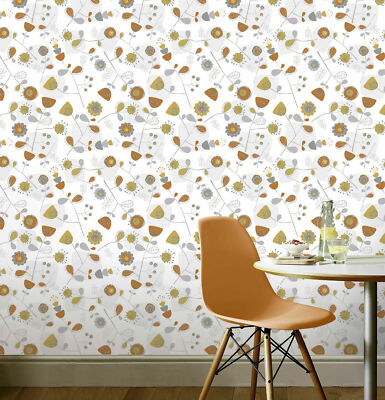 Arthouse retrò grigio giallo maglia catena 60s 70s Vintage Effetto Carta Da Parati 902405 