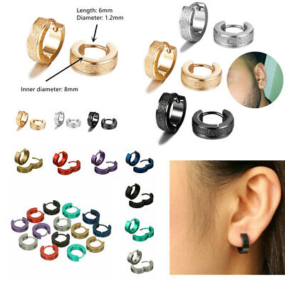 1PC Punk Retro Stainless Steel Ear Studs Men Women Hoop Earrings Jewelry