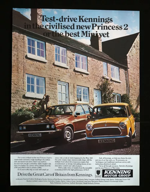 Original Vintage 1979 Advert. AUSTIN MORRIS Princess 2 Car. Kenning Motor Group