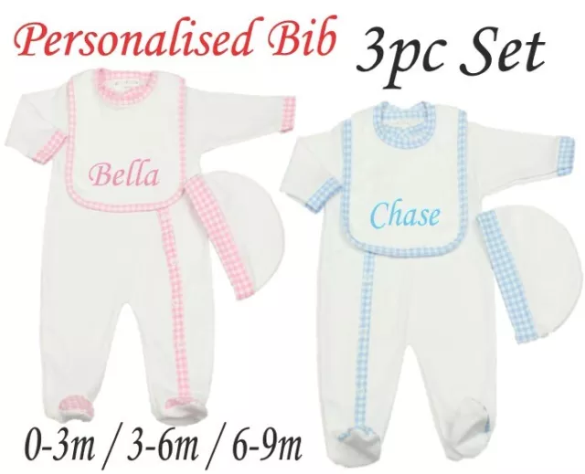Personalised Baby Grow Sleepsuit Embroidered Baby Boy Girl Custom Newborn Gift