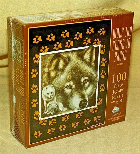 Wolf Puzzle Too Close To Pause Judi Rideout Sunsout New 2000 100 Pc Mpz078 7X9.