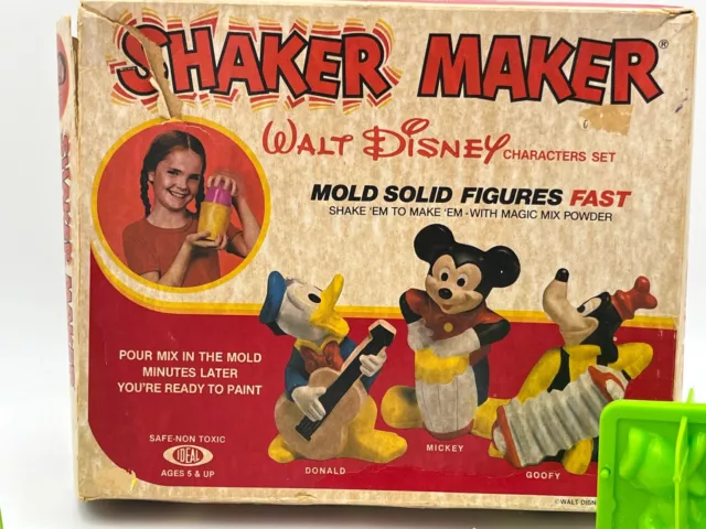 Shake Maker Walt Disney Characters Play Set Mickey Donald & Goofy Ideal 1979