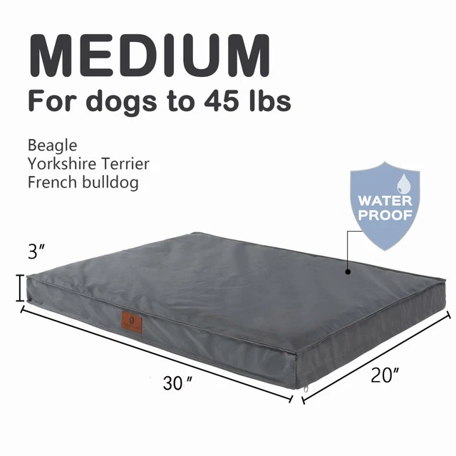 Super Soft Gray Dog Bed Orthopedic Memory Foam Pet Bed Mattress for Medium Dog 3